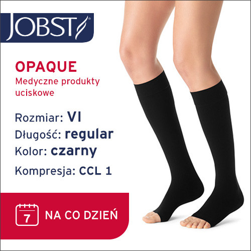 JOBST Podkolanówki Opaque, otwarte palce, klasa kompresji CCL1, Kolor czarny, rozm. VI (7061500179)