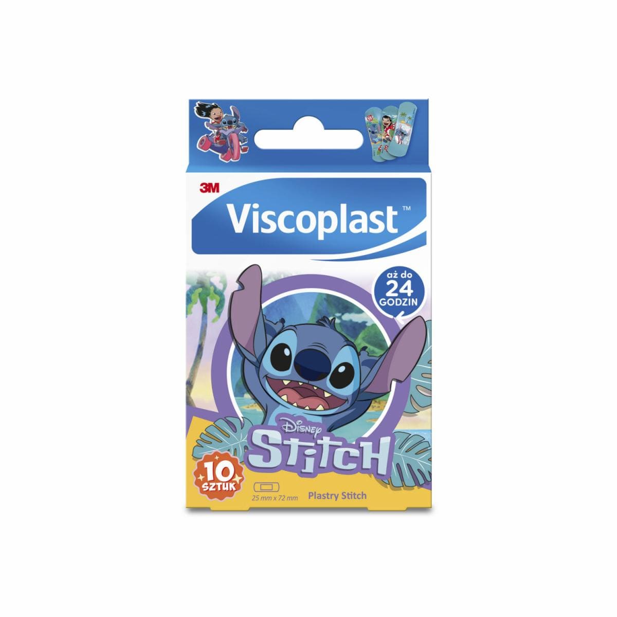 3M VISCOPLAST  Plastry dziecięce Stitch 72mm x 25mm   pudełko  10szt   (k=14)