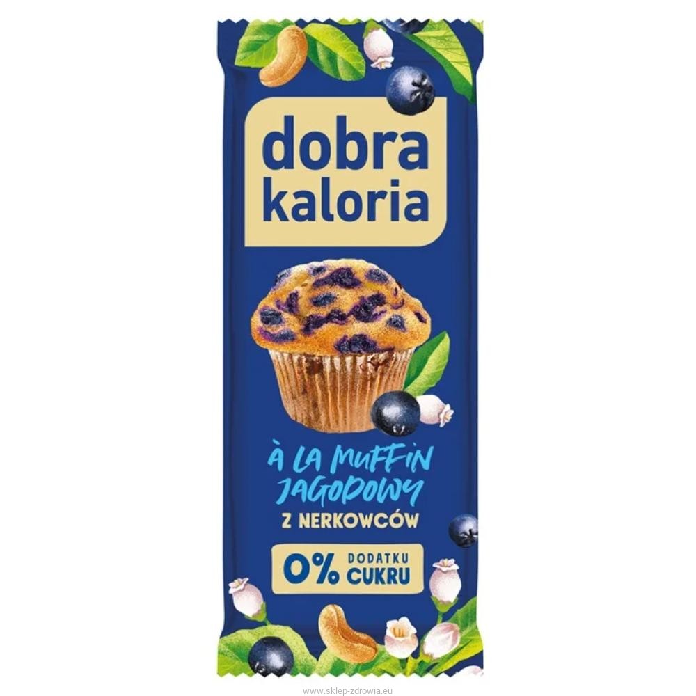 KUBARA Dobra Kaloria Baton z nerkowców ala muffin jagodowy 35g   (d=20)