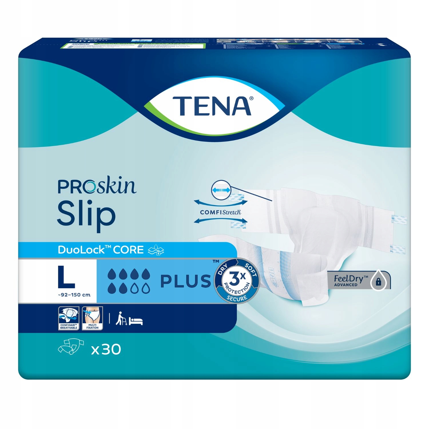 TENA SLIP PROSKIN PLUS L '30  (niebieskie)  (710703)   (k=3)   (NEW)