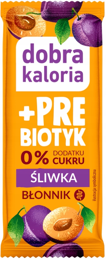 KUBARA Dobra Kaloria Baton Owocowy Prebiotyk smak śliwka 35g   (d=20)