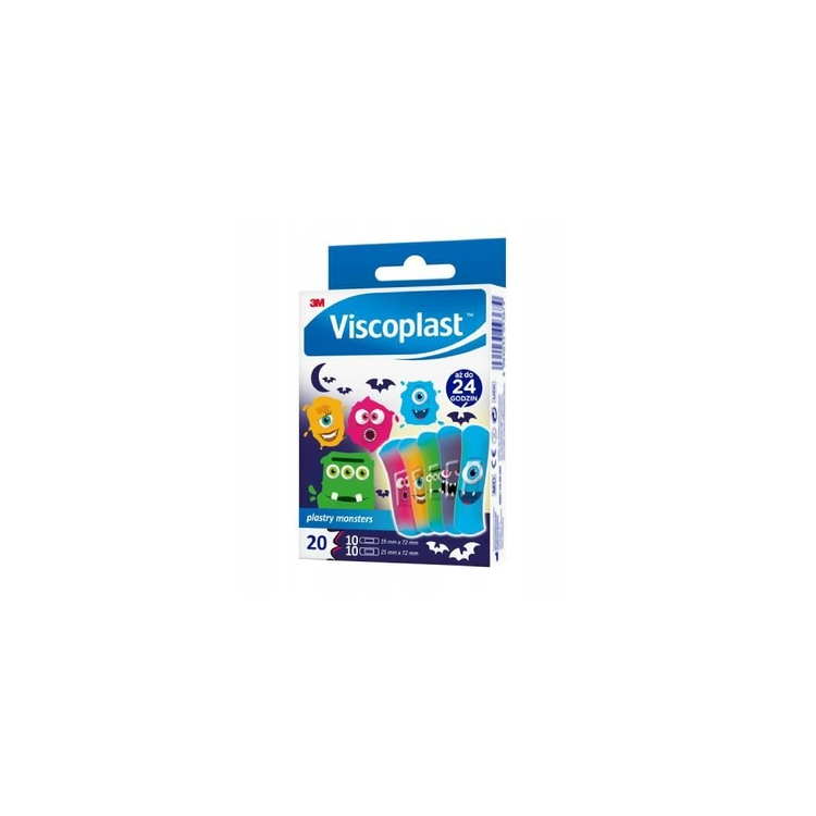 3M VISCOPLAST  Plastry dziecięce Monsters 2 rozmiary   pudełko  20szt   (k=14)