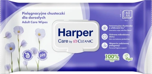 Chusteczki pielęgnacyjna do ciała Harper Care 60 szt (pop-up)   (k=12)