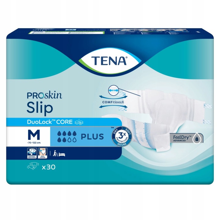 TENA SLIP PROSKIN PLUS M '30  (niebieskie)  (710607)   (k=3)   (NEW)