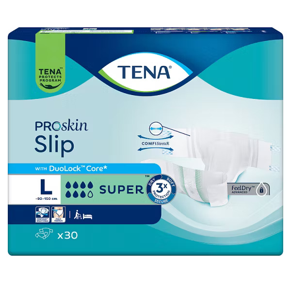 TENA SLIP PROSKIN SUPER L '30  (zielone)  (711404)   (k=3)   (NEW)