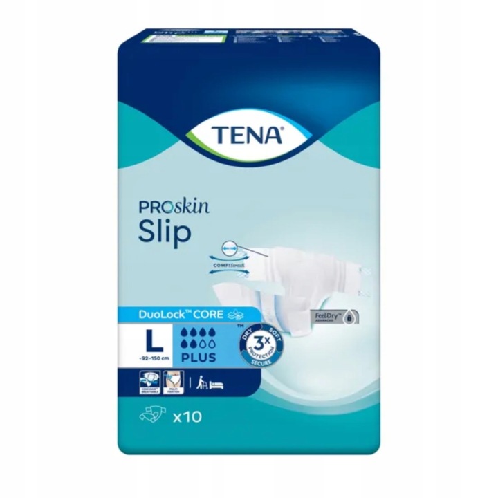 TENA SLIP PROSKIN PLUS L '10 OTC  (niebieskie)  (710609)   (k=4)   (NEW)