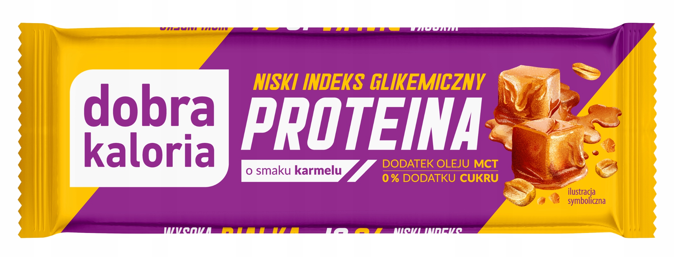 KUBARA Baton proteinowy Niski Indeks Gligemiczny IG z MCT smak karmelu  45g   (d=20)