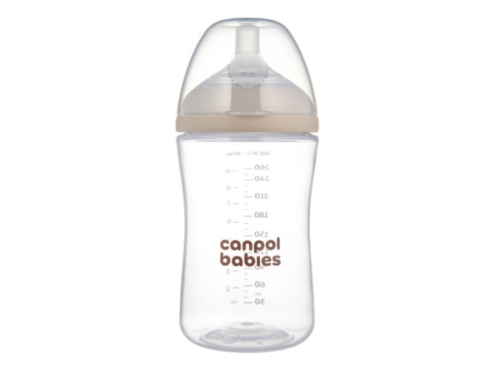 CANPOL Butelka Natural Shape ze smoczkiem dwustrefowym 260ml   (35/401)  1 szt
