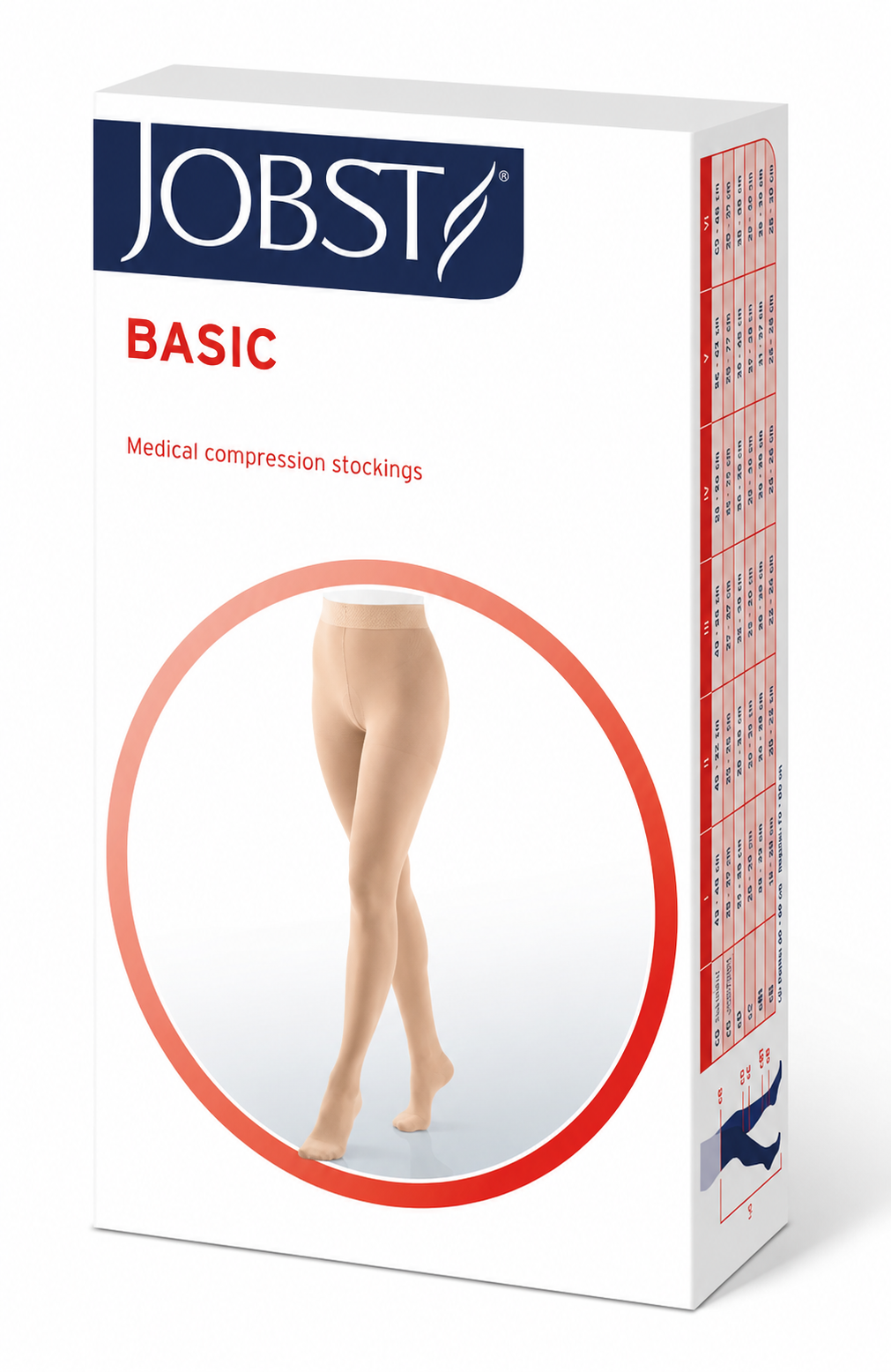 JOBST BASIC pończochy REGULAR, AG, otwarte palce, szerokie udo, CCL2, Kolor cielisty rozm. V (7950300016)