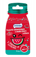 DOSFARM  Drażetki odświeżające bez cukru o smaku miętowo arbuzowym. Saszetka z zapięciem strunowym  16g (k=15)