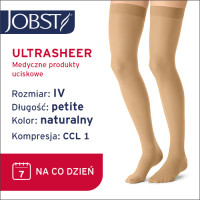 JOBST Pończochy Ultra Sheer samonośne Petite, zamknięte palce, klasa kompresji CCL1, Kolor naturalny rozm. IV (7357800449)