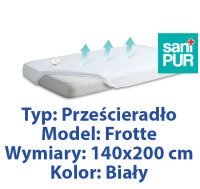 SANIPUR  Podkład higieniczny Prześc Nieprze. Frotte z gumą, Biały,  roz.140x200cm.  (TS0105_0401)