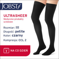 JOBST Pończochy Ultra Sheer samonośne Petite AG, zamknięte palce, klasa kompresji CCL2, Kolor czarny rozm. III (7358600248)