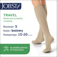 JOBST Podkolanówki TRAVEL AD, 15-20mmHg, zamknięte palce, Kolor beżowy rozm. 5  45/46 (7927200012)