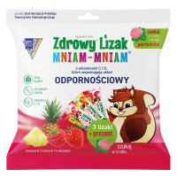 Starpharma Zdrowy Lizak Mniam-Mniam 3 SMAKI bez cukru + pierścionek  z wit.C i D wspier. odporność ( k.15szt )