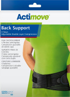 ACTIMOVE SE  Orteza lędźwiowo-krzyżowa z 4 stalowymi unieruchomieniami i pasami dociągowymi  rozm. XL  czarny (104cm - 114cm) (7554123)   (k=12)