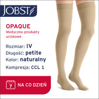 JOBST Pończochy Opaque samonośne Petite, zamknięte palce, klasa kompresji CCL1, Kolor naturalny, rozm. IV (7061800279)