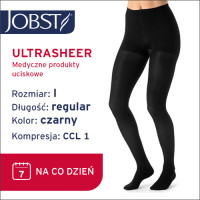 JOBST Rajstopy Ultra Sheer, zamknięte palce, klasa kompresji CCL1 Kolor czarny rozm. I (7358100048)