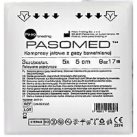 #PASOMED  Kompresy jałowe 17-nitkowe 8 warstwowe  (pakowane POJEDYŃCZO)  5cm x 5cm  3szt  (k=25)