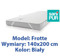 SANIPUR  Podkład higieniczny FROTTE, Biały, roz.140x200cm, nieprzemakalny i oddychający, z mocowanymi gumkami w czterech rogach  (TS0101_04)