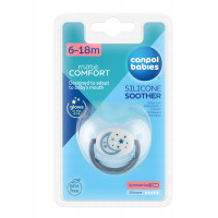 CANPOL Smoczek do uspokajania silikonowy anatomiczny  Night Dreams niebieski  6-18m (22/501_blu_new) świecący