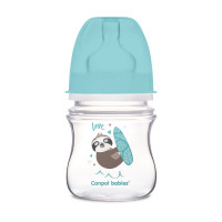 CANPOL Butelka SZEROKA  120ml  Exotic Animals  0m   (35/220) niebieski