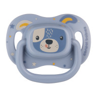 CANPOL Smoczek do uspokajania silikonowy symetryczny  Cute Animals niebieski  6-18m