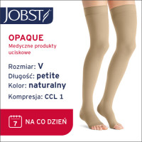 JOBST Pończochy Opaque samonośne Petite, otwarte palce, klasa kompresji CCL1, Kolor naturalny, rozm. V (7061800256)