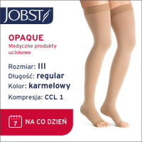 JOBST Pończochy Opaque, otwarte palce, klasa kompresji CCL1, Kolor karmelowy, rozm. III (7061700233)