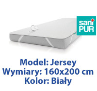 SANIPUR  Podkład higieniczny JERSEY, Biały,  roz.160x200cm, nieprzemakalny i oddychający, z mocowanymi gumkami w czterech rogach  (TS0102_05)