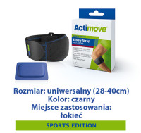 ACTIMOVE SE  Opaska na łokieć z kompresem żelowym, regulowana  rozm. Uniwersalny  czarny  (7574230)