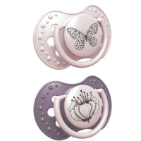 LOVI  Smoczek do uspokajania silikonowy dynamiczny  3-6m  2szt  Botanic Girl   (22/870girl)
