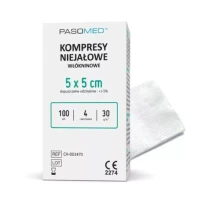 PASOMED  Kompresy Włókninowe Niejałowe 30g  5cm x 5cm  100szt
