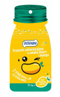 DOSFARM  Drażetki odświeżające bez cukru o smaku mięta mango. Saszetka z zapięciem strunowym  16g (k=15)