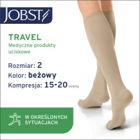 JOBST Podkolanówki TRAVEL AD, 15-20mmHg, zamknięte palce, Kolor beżowy rozm. 2  39/40 (7884500012)