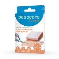 PASOCARE  Plaster TKANINOWY z opatrunkiem CLASSIC PLUS  1m x 6cm  1szt
