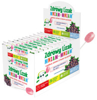 Starpharma Zdrowy Lizak Mniam-Mniam Gardło, krtań i struny głosowe  CZARNA PORZECZKA bez cukru (kulka) ( d.40szt )  k=18