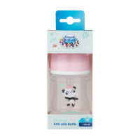 CANPOL Butelka SZEROKA  120ml  Exotic Animals  0m   (35/220) róż