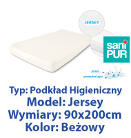 SANIPUR  Podkład higieniczny Prześc Nieprze. Jersey z gumą, Beżowy, roz.90x200cm  (TS0106_0215)