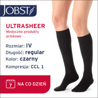 JOBST Podkolanówki Ultra Sheer, zamknięte palce, klasa kompresji CCL1 Kolor Czarny rozm. IV (7357500129)