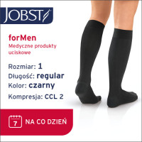 JOBST Podkolanówki męskie, zamknięte palce, klasa kompresji CCL2 Kolor czarny rozm. 1 (7951000024)