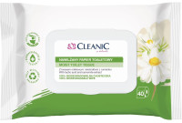 CLEANIC Nawilżany Papier Toaletowy rumianek i kwas mlekowy 40 szt. pop up   (k=16)