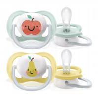AVENT  Smoczki do uspokajania ULTRA AIR Jabłko/Gruszka  0-6m  Neutral  2szt   (080/17)