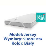 SANIPUR  Podkład higieniczny JERSEY, Biały,  roz.90x200cm, nieprzemakalny i oddychający, z mocowanymi gumkami w czterech rogach  (TS0102_01)