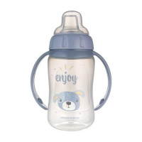 CANPOL Kubek Treningowy miękki silikonowy ustnik, uchwyt  6m+  320ml   (56/512_blu2) niebieski