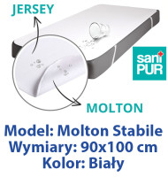 SANIPUR  Podkład higieniczny- MOLTON BASIC, Biały, 90x100 cm, jersey dwustronny, nieprzemakalny, bez ftalanów  (TS0115_0801)