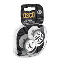 LOVI  Smoczek silikonowy dynamiczny  0-3m  2szt  Salt&Pepper   (22/877)