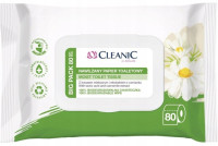 CLEANIC Nawilżany Papier Toaletowy rumianek i kwas mlekowy 80 szt. pop up   (k=10)
