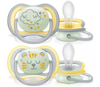 AVENT  Smoczki do uspokajania ULTRA AIR NIGHT  Chmura/Miś 18m  2szt   (376/01)   (k=6)