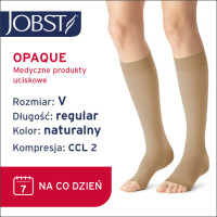 JOBST Podkolanówki Opaque, otwarte palce, klasa kompresji CCL2, Kolor naturalny, rozm. V (7062500184)